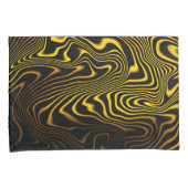 Housse D'oreillers Texture de tourbillons noir jaune or (devant-Droit)