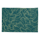 Housse D'oreillers Texture étouffée complexe, abstraite turquoise (Dos)