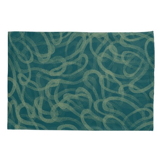 Housse D'oreillers Texture étouffée complexe, abstraite turquoise (Dos)