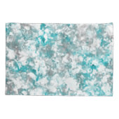 Housse D'oreillers texture gris turquoise et marbre blanc (Dos)