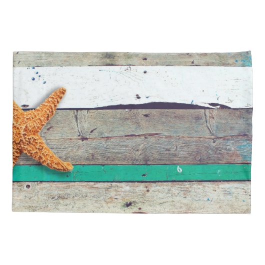 Housse D'oreillers Thème Plage Starfish Mariage Rustique (Dos)