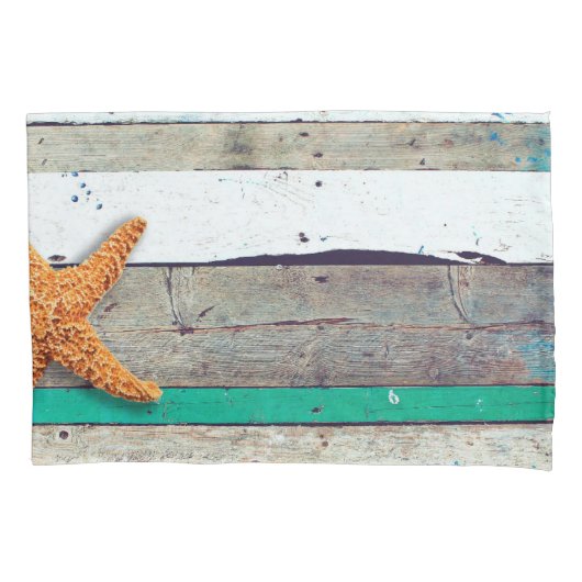Housse D'oreillers Thème Plage Starfish Mariage Rustique (devant)
