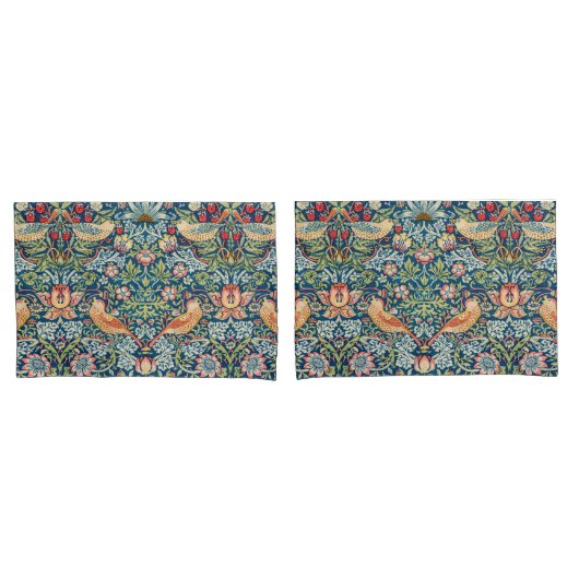 Housse D'oreillers Thief fraise par William Morris Indigo Mineral (devant-Set)