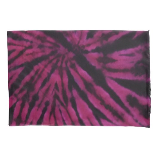 Housse D'oreillers Tie-Dye Purple Pink Black Hippie Retro Pattern (devant)