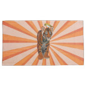 HOUSSE D'OREILLERS TIGER ET OISEAU D'OR (devant-Droit)