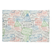 Housse D'oreillers Timbres Visa de voyage (Dos-gauche)