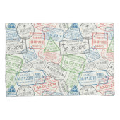 Housse D'oreillers Timbres Visa de voyage (devant-Droit)