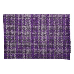 Housse D'oreillers Tissu tartan violet : arrière - plan texturé.