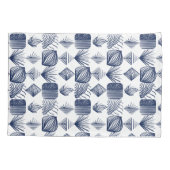 Housse D'oreillers Tissu Tribal des Caraïbes : blanc, bleu marine (Dos)