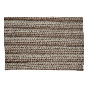 Housse D'oreillers Tissu tricoté clair, texture brune.