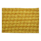 Housse D'oreillers Tissu tricoté jaune : texture rayée. (Dos)