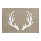 Housse D'oreillers Toile de jute blanche d'andouillers de cerfs (Dos)