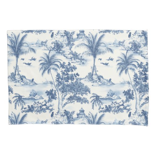 Housse D'oreillers Toile Tropicale De Jouy (devant-gauche)