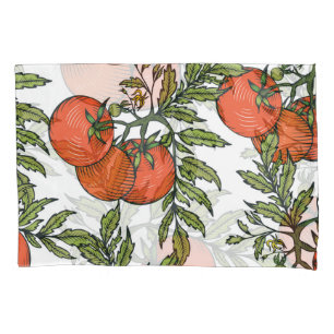 Housse D'oreillers Tomate Vintage : Illustration du marché agricole.