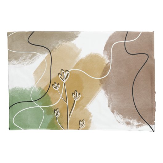 Housse D'oreillers Tonalité de la Terre d'extraction botanique (devant)