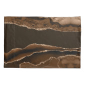 Housse D'oreillers Tons chauds modernes Brown et doré Agate (Dos)