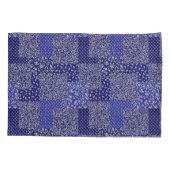 Housse D'oreillers Tons Chintz Motif de Patchwork de Polka bleu point (Dos)