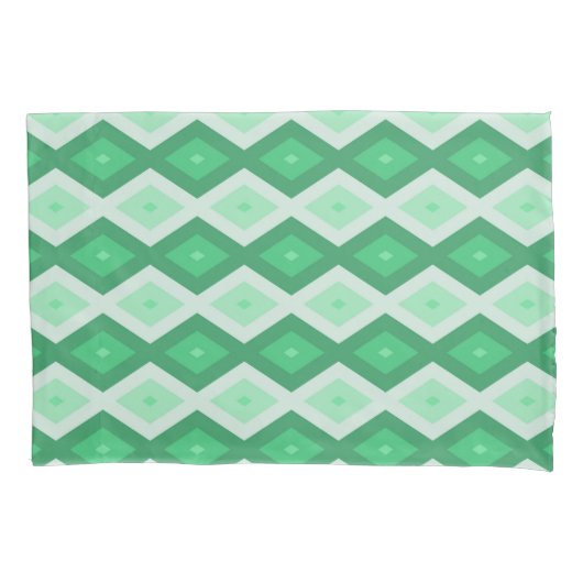 Housse D'oreillers Tons de motif diamant vert (devant)