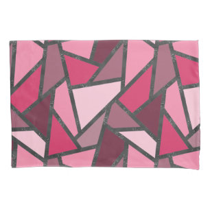 Housse D'oreillers Tons de motif en vitrail rose