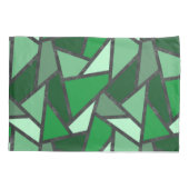Housse D'oreillers Tons de motif en vitrail vert (Dos)