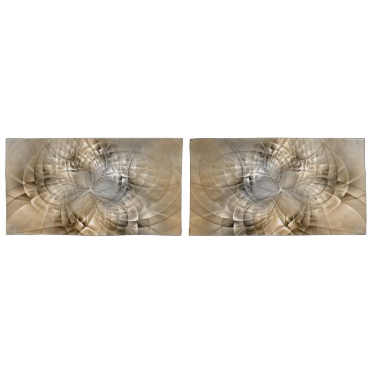 Housse D'oreillers Tons Terre Abstrait Art fractal moderne Texture (devant-Set)