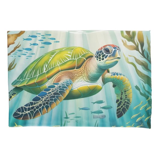 Housse D'oreillers Tortue peinte (devant)