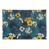 Housse D'oreillers Toucans et flore tropicale, bleu, jaune, orange (Dos-Droit)