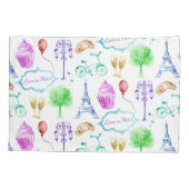 Housse D'oreillers Tour Eiffel Paris Aquarelle Art (Dos-gauche)