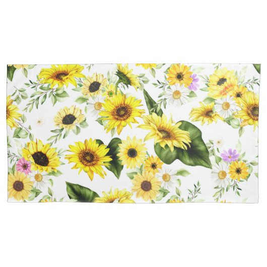 Housse D'oreillers Tournesol à l'aquarelle 7 (devant)