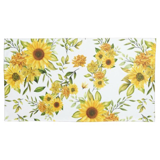 Housse D'oreillers Tournesol à l'aquarelle 8 (devant)