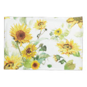 Housse D'oreillers Tournesol aquarelle (Dos)
