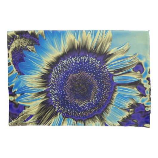 Housse D'oreillers Tournesol bleu (devant)