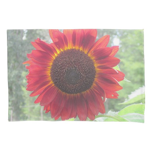 Housse D'oreillers Tournesol rouge rouillé (devant)