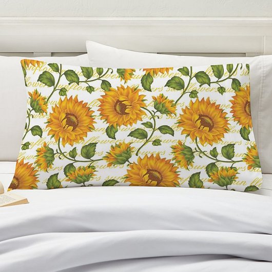 Housse D'oreillers Tournesols et texte