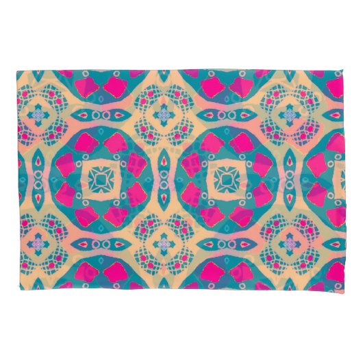 Housse D'oreillers Traditionnel, patchwork péruvien, motif de tuiles (devant)