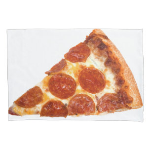 Housse D'oreillers Tranche de pizza pepperoni classique de SlipperyJo