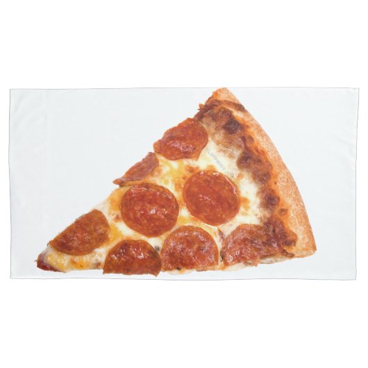 Housse D'oreillers Tranche de pizza pepperoni classique de SlipperyJo (devant)