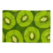 Housse D'oreillers Tranches de fruits Kiwi : vert foncé. (Dos)