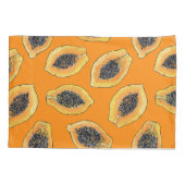 Housse D'oreillers Tranches de Papaya sur orange (Dos)