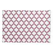 Housse D'oreillers Trellis blanc et rouge, treillis, Quatrefoil (Dos)