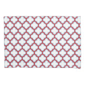Housse D'oreillers Trellis blanc et rouge, treillis, Quatrefoil (devant)