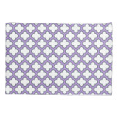 Housse D'oreillers Trellis blanc et violet, treillis, Quatrefoil (Dos)