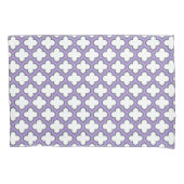 Housse D'oreillers Trellis blanc et violet, treillis, Quatrefoil (devant)
