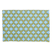Housse D'oreillers Trellis bleu et jaune, treillis, Quatrefoil (devant)