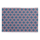 Housse D'oreillers Trellis marocain bleu et rouge, treillis, Quatrefo (Dos)