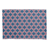 Housse D'oreillers Trellis marocain bleu et rouge, treillis, Quatrefo (devant)