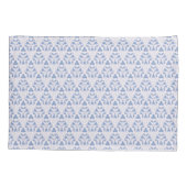 Housse D'oreillers Triangles en dentelle bleu blanc (Dos)