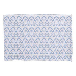 Housse D'oreillers Triangles en dentelle bleu blanc