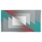Housse D'oreillers Triangles gris turquoise sur bordeaux (devant-gauche)