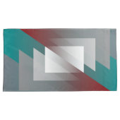 Housse D'oreillers Triangles gris turquoise sur bordeaux (devant-Droit)